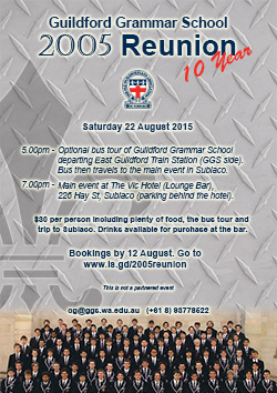 Flier for the 2005 (10 Year) Reunion
